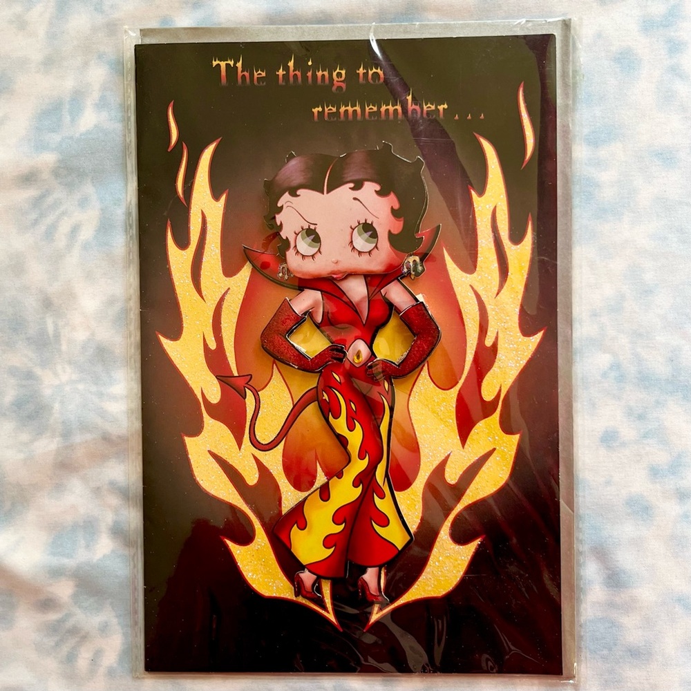 Vintage 2006 Betty Boop "Bad Girl" 3D card with envelope - NEW IN PACKAGING